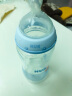 NUK德国进口 婴儿宽口玻璃奶瓶新生儿耐高温彩色奶瓶120\/240ml 蓝色240ml(6-18硅胶)+把手+吸管 实拍图