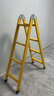 奥誉 加厚工程梯关节直马两用梯折叠装修扶梯攀爬移动扶梯人字梯梯子 加宽加厚人字梯1.5米（黄颜色） 实拍图