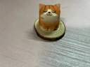 木雕小橘猫摆件手工艺品可爱的猫猫萌宠可爱手作造景猫咪桌面装饰 小橘猫+底座 实拍图