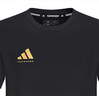 阿迪达斯 （adidas）t恤男夏季运动透气轻薄宽松棉短袖 黑/金（经典款） S  实拍图