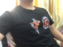 啄木鸟纯棉短袖t恤男士装夏季潮流宽松休闲圆领半袖体恤衫上衣服 白大D+铁灰字IMA+蓝VAL+黑中国 5XL 实拍图