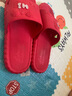 侗宜轩 拖鞋女夏家用防滑防臭新款小熊男女家居软底情侣可爱洗澡凉拖鞋 大红色 40-41 适合39-40脚穿 实拍图