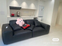 苏谷 沙发 大黑牛头层牛皮沙发意式极简客厅直排真皮沙发组合家具 2.6米【荔枝纹头层皮】墨黑色 1 实拍图