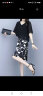 莎妮朵罗显瘦款连衣裙夏雪纺裙新款韩版黑短袖遮肚裙子假两件连衣裙15043 黑色-几何 3XL建议135-155斤穿着 晒单实拍图