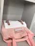 雨凡包包女包单肩包大容量学生韩版新款斜挎包可爱日系拼色手提包袋 粉色 BD068 实拍图