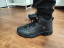 卡帝乐鳄鱼（CARTELO）头层牛皮加绒棉靴冬季加厚保暖羊毛雪地靴男高帮棉鞋9322黑色41 实拍图