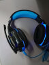 因卓（KOTION EACH）G2000黑蓝 耳机头戴式吃鸡立体声线控带麦USB台式重低音电竞电脑耳机 炫光语音游戏耳机 实拍图