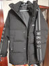 鸭鸭（YAYA）【238g高充绒】羽绒服中长款男士2025年冬季连帽保暖加厚防寒外套 黑色YE2B008875W 【新国标90高充绒/-20°抗寒】 3XL 190 实拍图