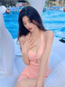 铂呐苓 泳衣女 连体衣吊带显瘦裙式绑带挂脖性感高腰遮肚泡温泉外穿泳衣 粉色裙式泳衣【80斤-120斤】 实拍图