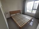 源氏木语实木床卧室双人床小户型北欧原木家用橡木斜靠大板床1.5*2.0m低铺 晒单实拍图
