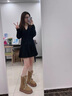 星期六雪地靴女靴厚底皮毛一体棉靴女冬季新款防滑加绒靴子女翻折中筒靴 棕色 加绒 跟高4cm 37 实拍图