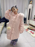 戴维贝拉（DAVE＆BELLA）冬季女童羽绒服中长款儿童三防外套加厚女孩上衣冬装中大童衣服 粉色 130 cm（建议身高120-130cm） 实拍图