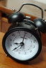 得力（deli） 复古打铃闹钟大声音闹铃创意个性学生懒人时钟起床神器金属闹钟 黑色 82mm 实拍图