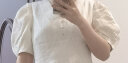 太平鸟夏季新款气质连衣裙泡泡袖V领米色法式长裙女 米色 S 晒单实拍图