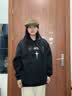 至涛卫衣男连帽秋冬款男宽松休闲美式潮牌加绒帽衫上衣服男装外套情侣 Q-R163黑色 XL 实拍图