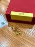 宫典国潮柿柿如意红玛瑙胸针高档女别针轻奢古风汉服胸花家人新年礼物 古法金色【柿柿如意-胸针】 实拍图