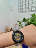 澳利时（AOLISHI）手表男全自动机械表镂空防水男士手表时尚潮流学生夜光休闲男腕表 银壳黑面金机芯银钢带 实拍图