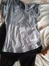 群莎 瑜伽服套装女健身服大码显瘦宽松舞蹈跑步运动套装透气速干衣 蓝短袖+黑假两件长裤 3XL 推荐146-160斤 实拍图