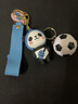 熊猫挂件钥匙扣男女创意可爱卡通软胶吉祥物公仔钥匙链个性汽车钥匙挂件冰情侣款女士包包挂饰 蓝熊猫+足球 实拍图