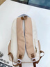 普拉魅书包初中生女高中生日系工装风女韩版大容量撞色双肩包旅行背包男 米白色+徽章 实拍图
