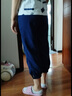 啄木鸟冰丝棉麻裤子女夏季薄款2025新款亚麻女裤休闲九分束脚哈伦灯笼裤 藏青色 【高品质】 L 115-130斤 实拍图