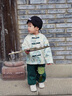 FNJ KIDS童装男童汉服套装夏季宝宝周岁礼服新中式唐装中国风两件套 绿色竹子（现货直发） 90 cm（建议身高80-90cm） 晒单实拍图
