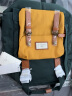 Doughnut旅行双肩包男女电脑包轻便帆布背包学生书包节日礼物 石坂绿x黄 实拍图
