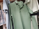 布先生佟大为同款凉感短袖T恤男士翻领装春夏季衣服中年打底 灰绿 M (170) （扎腰款） 实拍图