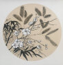 一海堂文化 生宣镜片纸  国画扇面工笔画书法纸镜片装圆形镜片纸 内仿古外白 33*33cm*10张 实拍图