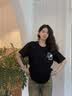 MMOPTOP潮牌重磅T恤男夏季潮流印花情侣短袖舒适休闲上衣女M0030黑色M 实拍图