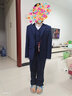 鼎玛仕儿童西服套装男童小西装花童礼服韩版中大童主持人男孩钢琴演出服 蓝色马甲长袖长裤4件套 135 码 身高130-135cm 重51-56斤 实拍图