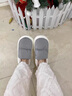 洁丽雅防水棉拖鞋女士秋冬季全包跟情侣月子鞋保暖踩屎感防滑棉鞋男冬天 灰色 38-39 【适合37-38】 实拍图