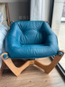 IMG Comfort挪威设计原装进口真皮实木单人沙发椅躺椅休闲椅挪威宠椅 卢娜椅 挪威蓝 实拍图