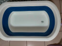 日康（rikang)折叠浴盆 婴儿洗澡盆 新生儿童宝宝沐浴盆可搭配浴床浴垫浴网 蓝色X1033-1 实拍图