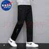 NASA MARVEL休闲裤男春秋季运动长裤休闲舒适亲肤男裤潮流学生宽松大码男装 黑色平口 2XL （建议140斤-155斤） 实拍图