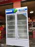 维仕美饮料柜展示柜冷藏柜立式商用冰柜冰箱啤酒水饮料便利店单门双门超市展示柜鲜花水果蔬菜保鲜柜商场 升级加大款双门上压机【蓝白】 直冷节能款一级节能50% 实拍图