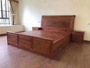 质道 红木家具 非洲花梨（学名：刺猬紫檀）中式全实木双人床卧室家具婚床        1.5米大床+2床头柜 实拍图