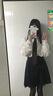 奥义驰白衬衫女长袖外套春秋季新款学院风韩版宽松学生慵懒风白衬衣上衣 白色衬衫 M【95-115斤】 实拍图