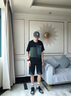 顶峰保罗（Dingfengbaoluo）短袖t恤套装男士休闲运动夏季潮搭配帅气纯棉薄款KPR01黑色XL 实拍图