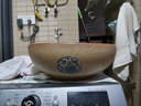 陶瓷洗手盆复古家用台上盆 圆形艺术洗脸盆欧式卫生间洗漱面盆 蓝釉缠枝【单盆】 实拍图