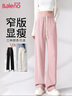班尼路（Baleno）窄版细条绒直筒裤子女2025年春秋季保暖休闲显腿长灯芯绒阔腿长裤 实拍图