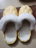 IQGD棉拖鞋女加绒保暖半包头情侣防滑室内家居家卧室216 黄色 40-41 实拍图