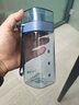 迪乐贝尔（Diller）创意方形运动水杯网红健身塑料杯耐热办公室杯子小清新便携学生杯 蓝灰色（小号400ML） 实拍图