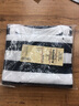 无印良品 MUJI 男式 印度棉天竺编织 粗条纹短袖T ABB02A0S 深海军蓝X横条 S 实拍图