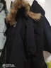 雅鹿反季情侣款羽绒服男女同款冬季长款连帽大毛领派克服加厚极寒外套 黑色 180 实拍图