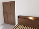北欧实木床双人床家用现代简约出租房单人床主卧室轻奢高箱储物床 实木单床[默认胡桃色] 1500mm*2000mm 框架结构 实拍图