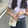 CinvaiKrose官方店小c&k手机包包女包斜挎包链条单肩挎包生日七夕情人节礼物 米白色【送女友老婆女生礼物走心】 实拍图