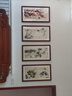 紫腾随轩梅兰竹菊挂画新中式四联壁画中国风四条屏客厅沙发背景墙画装饰画 图6 50*90cm*4红木色实木框 实拍图