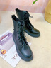 九寸阳光 马丁靴女英伦风百搭秋冬单靴ins潮2025新款靴子春季厚底增高短靴 英伦风马丁靴黑亚皮【37码】 实拍图