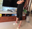 浩术冰丝高档七分裤男士印花宽松外穿7直筒短裤加肥加大码潮流7分裤 黑色+藏青【两件装】 2XL【建议135-150斤】 实拍图